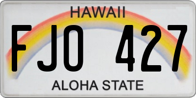 HI license plate FJO427