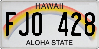 HI license plate FJO428