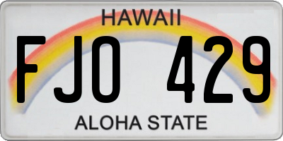 HI license plate FJO429
