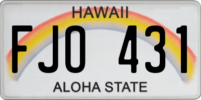 HI license plate FJO431