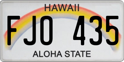 HI license plate FJO435