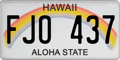 HI license plate FJO437