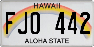 HI license plate FJO442