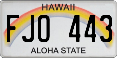 HI license plate FJO443