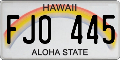 HI license plate FJO445