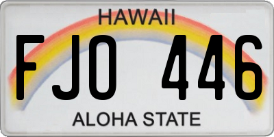HI license plate FJO446