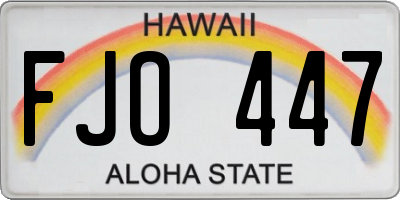 HI license plate FJO447