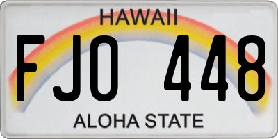 HI license plate FJO448