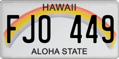 HI license plate FJO449