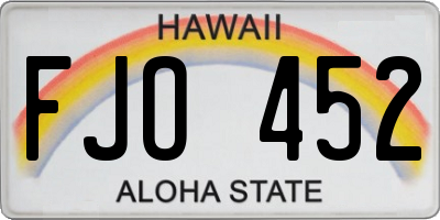 HI license plate FJO452