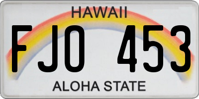 HI license plate FJO453