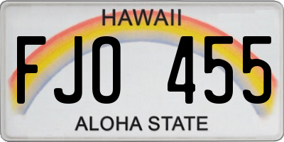 HI license plate FJO455