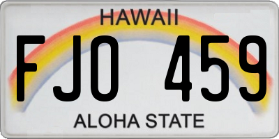 HI license plate FJO459