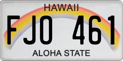 HI license plate FJO461