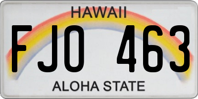 HI license plate FJO463