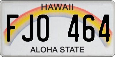HI license plate FJO464