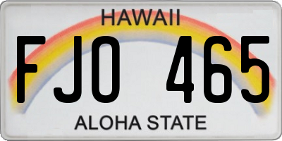 HI license plate FJO465