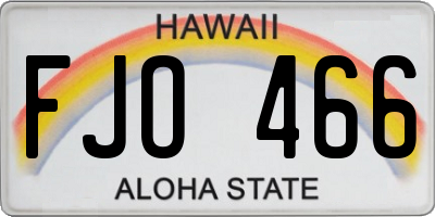 HI license plate FJO466