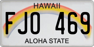 HI license plate FJO469