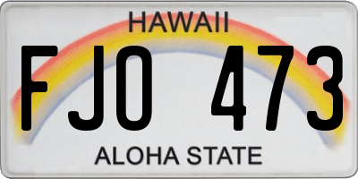HI license plate FJO473
