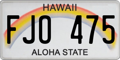 HI license plate FJO475