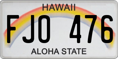 HI license plate FJO476