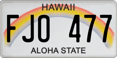 HI license plate FJO477