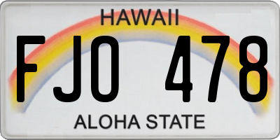 HI license plate FJO478