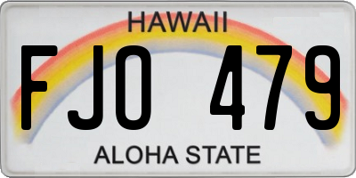 HI license plate FJO479