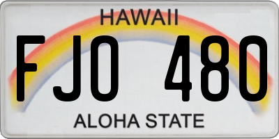 HI license plate FJO480