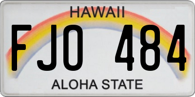 HI license plate FJO484