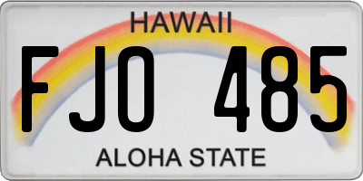 HI license plate FJO485