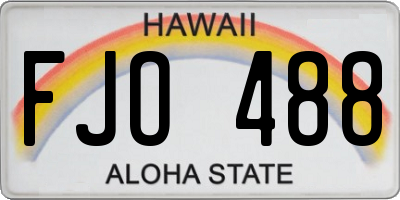 HI license plate FJO488