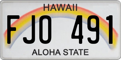 HI license plate FJO491