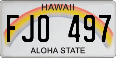 HI license plate FJO497