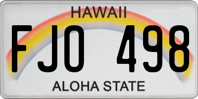 HI license plate FJO498
