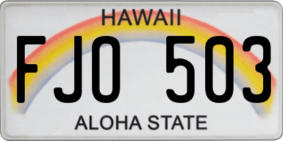HI license plate FJO503