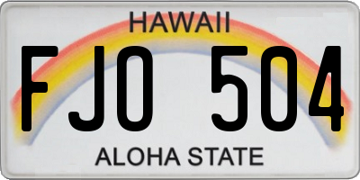 HI license plate FJO504