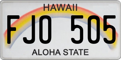 HI license plate FJO505