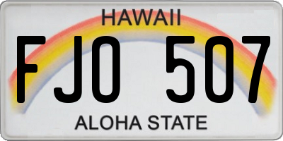 HI license plate FJO507