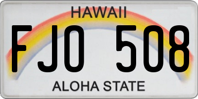 HI license plate FJO508