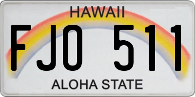 HI license plate FJO511