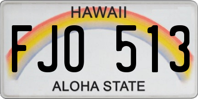 HI license plate FJO513