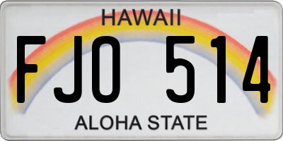 HI license plate FJO514
