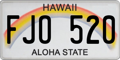 HI license plate FJO520