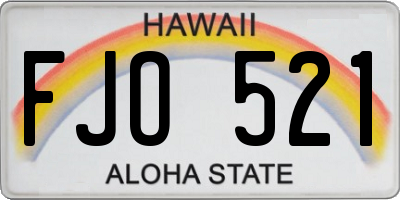 HI license plate FJO521