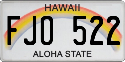 HI license plate FJO522