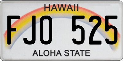 HI license plate FJO525