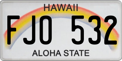 HI license plate FJO532