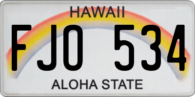 HI license plate FJO534